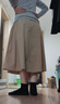 茵曼（INMAN）半身裙2025夏女装新款松紧高腰A字小个子中长白半裙子 卡其色 M 实拍图