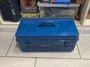 绿林（GREENER）家用铁工具箱铁皮大号单双层五金收纳箱多功能车载空箱中号手提式 460B蓝-加厚双层【450*230*205】 实拍图