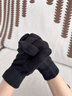 卡尔美（KELME）骑行手套男毛线手套冬季保暖手套防寒触屏手套跑步运动训练 黑色  实拍图