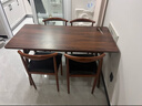全品屋餐桌椅组合家用饭桌子小户型简约公寓快餐出租商用长方形电脑桌 胡桃木色 140cm 【宽80CM】一桌四椅 实拍图