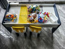 童梦乐儿童积木桌1-3岁积木游戏桌3-12岁兼容乐高大小颗粒多功能玩具桌 106桌+2椅+300大+汽车+滑道+乐园 实拍图