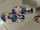 黑玛人字拖女夏季外穿拖鞋印花时尚百搭沙滩防滑防臭平底凉拖鞋 粉红色 39 实拍图