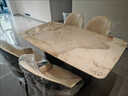 田园驿站轻奢超晶石餐桌家用大理石岩板餐桌椅组合长方形小户型吃饭桌子 轻奢超晶石餐桌+6椅 140cm 80x75 实拍图