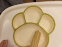 COOKSS 宝宝餐盘硅胶婴儿学吃饭分格儿童餐具辅食碗餐盘带吸盘 双拼绿 实拍图