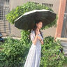 AZMI全自动雨伞女折叠晴雨两用反向加大加厚固学生男遮太阳防紫外线晒 60骨-梧桐米自动反向伞防晒伞下 实拍图