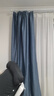 水星家纺窗帘遮光卧室全遮光布5A抗菌遮阳帘隔音简易挂钩式2.0x2.5米1片蓝 实拍图