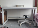 馨美凯电脑桌台式家用简易书桌办公桌简约现代工作台租房卧室学习写字桌 【单桌1.6cm厚桌面】白架+暖白色 长140cm*宽70cm*高74cm 实拍图
