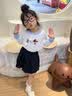 MQDMINI童装女童长袖t恤儿童5A抗菌上衣小学生甜美百搭打底 爱心狗 实拍图
