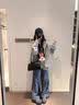 棉致灰色格子拼接连帽外套女春秋季新款宽松小个子开衫卫衣慵懒风上衣 灰色【154常规高品质35.5】 L 100-120斤 实拍图