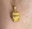 老庙黄金吊坠足金十二生肖挂坠本命年项链男女款送老婆送女友生日礼物 生肖猪+礼盒（可选编绳） 约1.2g 实拍图