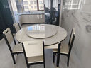初屋 餐桌 实木岩板餐桌椅组合圆桌伸缩折叠现代简约餐厅饭桌餐桌餐椅 1.35米餐桌-12MM岩板电磁炉 一桌四椅【升级四轨】 实拍图