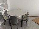 卧家岩板餐桌椅组合现代简约轻奢伸缩折叠家用小户型实木餐桌吃饭桌 12mm岩板-傲雪白-哑光白 1.35m 直径桌+六椅【菠萝椅】 实拍图