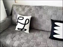 冬季泡芙绒横竖纹全盖沙发巾防猫抓加厚防滑简约沙发套毛毯通用 毛绒加厚横竖纹沙发巾-灰色 180*130cm 实拍图