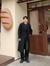 艾梵斯贝新款冬季男士毛呢大衣中长款过膝加厚呢子男款风衣外套韩版潮宽松 黑色(不加棉) XL 实拍图