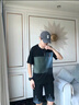 顶峰保罗（Dingfengbaoluo）短袖t恤套装男士休闲运动夏季潮搭配帅气纯棉薄款KPR01黑色L 实拍图