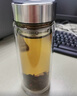 苏泊尔（SUPOR）玻璃杯茶水分离男士水杯双层高硼硅玻璃耐高温大容量泡茶杯子礼物 行砚黑320mL 实拍图