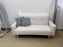 网红猫抓皮可折叠沙发床小户型多功能双人午休懒人小沙发出租屋 米白色猫爪皮款 140cm 含扶手 两抱枕4个沙发脚 实拍图
