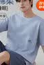 浪莎男士睡衣男夏季棉质薄款舒适可外穿家居服宽松套装2026新款蓝色 实拍图