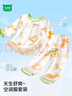 迷你木木屋儿童睡衣春夏男女童薄家居服套装夏天薄款服装 白/绿童话森林 90 实拍图