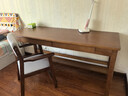 正木枫 【顺丰速发】实木双人书桌简约工作台家用电脑桌写字桌学习桌子 胡桃色【双人桌】+B款扶手椅*2 160*60*75cm 实拍图