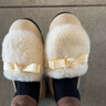 回力官方毛毛鞋雪地靴女冬季豆豆鞋女加绒棉拖鞋保暖孕妇蛋卷单鞋子女 米白/0281【蝴蝶结款】 37 实拍图