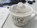 陶瓷泡面碗带盖家用保鲜碗创意学生宿舍碗带手柄日式汤碗微波炉碗 卡通猫 5.25寸面碗【把手+盖】 实拍图