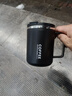 304不锈钢马克杯燕麦牛奶杯子宿舍家用带盖吸管水杯 304内胆【黑色款】 单个杯子 实拍图
