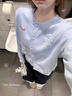 鲁雅尔美式复古胖mm阔腿牛仔裤女秋季新款梨形身材遮胯显瘦直筒微喇裤子 蓝色 L 实拍图