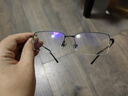 依视路（ESSILOR） 钻晶系列防蓝光耐磨高清镜片近视光学定制眼镜男女商务时尚镜框 钛+金属-半框-4017BK-黑色 镜框+A4 1.60依视路非球面现片 实拍图