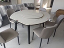 上林春天 亮光岩板餐桌椅组合 现代轻奢可伸缩吃饭折叠方桌中小户型洽谈桌 抗菌雪山白丨贝勒椅丨玫瑰金框架 1.4米 餐桌+6椅【店长推荐】 实拍图