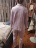 红豆居家睡衣女长袖纯棉春秋季透气翻领开衫女士睡衣家居服梦幻紫165/88A 实拍图