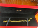 周大福爆闪蕾丝蹦迪珠黄金手链女15cm约9.4g EOF1239生日礼物 实拍图
