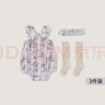 巴厘小猪【3件套】女宝宝吊带包屁衣套装无袖薄款连体衣夏季新生婴儿衣服 花芷蝶影 【3件装】 66cm 实拍图