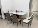 岚树岩板餐桌椅组合现代简约轻奢小户型家用多功能可折叠储物吃饭桌子 【双层储物】木门款+雪山白亮光岩板 1.2米单桌 实拍图