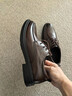 卡帝乐鳄鱼（CARTELO）格纹男士皮鞋耐磨软牛皮休闲皮鞋男商务圆头厚底男鞋9672 棕色 43 实拍图