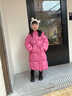 G.DUCKKIDS童装女童羽绒服冬季2025新款儿童外套白鸭绒中长款连帽衣服小女孩 星星玫红色【高品质棉服】 120 尺码5~6岁【110-120cm】 实拍图