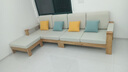 公熊（GXIONG）沙发 实木沙发客厅北欧布艺沙发床沙发小户型 【标准版】原木色（米白色布套） 四人位+脚踏 【特价冲量】 实拍图