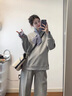苒琦妈咪孕妇装春装套装2026新款时尚韩版宽松长袖卫衣休闲运动长裤两件套 灰色套装 XL 实拍图