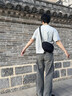 墨一男士斜挎包外出便携胸包骑行邮差包单肩小包通勤包2025新款高级感 黑色 实拍图