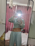 浪莎三件套女2026丝滑绸缎睡衣夏高级感蕾丝家居服生日礼物送女友老婆 薄荷绿-长袖长裤【礼盒装】 M 【80-110斤】 实拍图