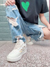 森馬男鞋2025秋季新款休闲百搭小白鞋子男士软底轻便厚底增高板鞋男款 米色 42 实拍图