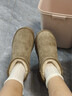 热风（Hotwind）雪地靴女士秋冬新款暖绒一脚蹬松糕厚底增高休闲短靴温暖舒适棉鞋 129卡其 37 实拍图