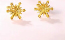 周六福（ZLF）  黄金耳环女款5G足金甜美小清新雪花耳坠耳钉 计价 1.48g 实拍图