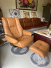 IMG Comfort挪威躺椅北欧设计原装进口真皮实木单人沙发圆环椅麦秆色 实拍图