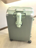 梦旅者多功能旅行箱高颜值铝框大容量拉杆箱万向轮行李箱密码箱男女学生 晨雾绿卡扣 26英寸 （托运箱+USB充电） 实拍图