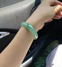 芳晓 缅甸冰种贵妃玉手镯圆条飘绿飘花冰种老坑正圈翡翠处理手镯女款 实拍图