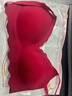 曼可娇秋冬薄款无痕内衣女无钢圈美背小胸罩聚拢防下垂运动睡眠文胸套装 红色 M (适合34/75ABC) 实拍图