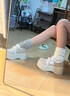 COSMICKISS加绒松糕厚底勃肯棉鞋女冬季外穿2025新款小个子复古保暖毛毛鞋子 米白色【加绒款】 36 实拍图