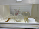 也雅婴儿奶瓶收纳箱【食品级材质】沥水架带盖防尘宝宝餐具收纳盒 【90%选择】小卷云乳玉白 实拍图