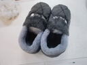 安尚芬包根大码棉拖鞋男秋冬加厚全包情侣保暖居家舒适厚底防滑毛毛拖鞋 灰色【保暖防寒】 42-43 适合40-41 实拍图